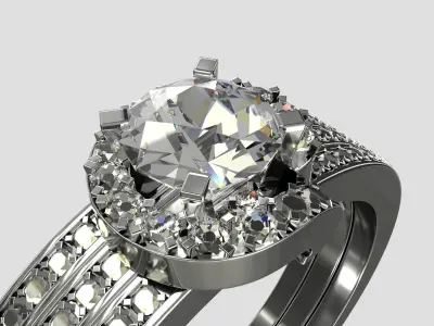 Diamond Ring with Materials  3D model
