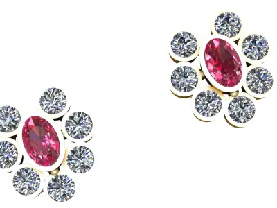 PRECIOUS DIAMOND AND RED RUBY PENDANT 3D PRINTABLE MODEL 3D print model