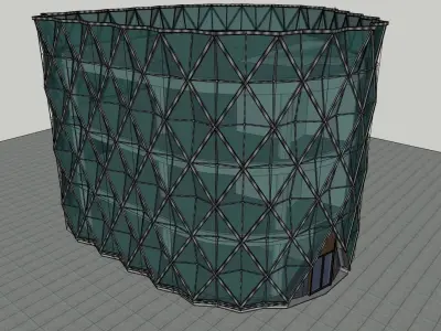 Abstract glass building 3D model