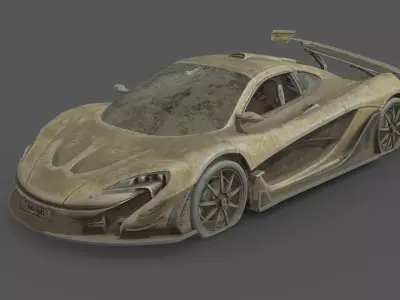 Abandoned Car - McLaren P1 Low-poly 3D model