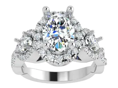 Oval Halo Twisted Ring 4228 3D print model