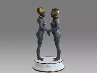 Zodiac Sign Female Gemini Low-poly 3D model