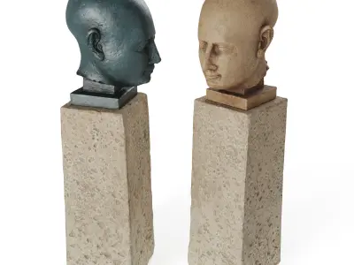 Ancient Egyptian head sculpture Low-poly 3D model