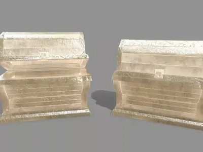 Chest stone statue Low-poly 3D model
