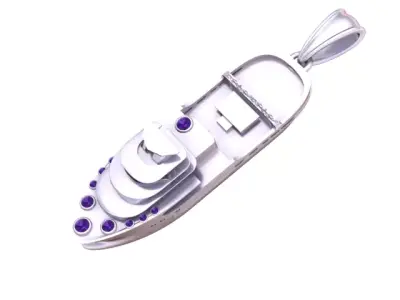 Emerald Luxury Yacht Pendant 3D Printable Jewelry Model 3D print model