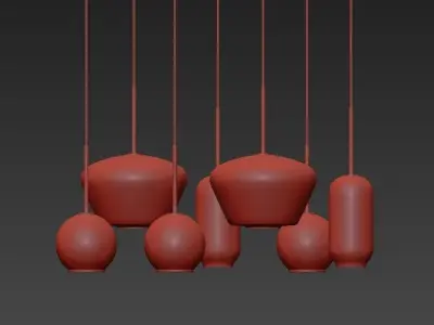 Sculptural Glass 7 Light 3D model