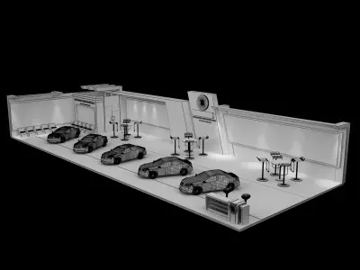Booth Exhibition Stand a108b 3D model