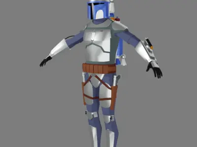 Jango Fett Low Poly Free 3D model