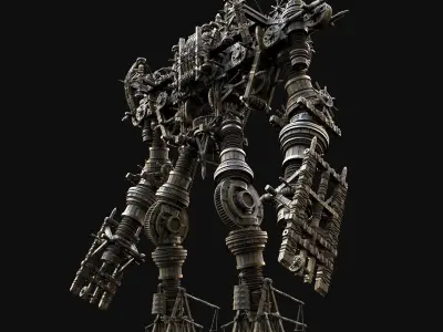MECH GIANT ROBOT SIEGE ENGINE MACHINE WAR AAA CONSTRUCTION MECHA Low-poly 3D model