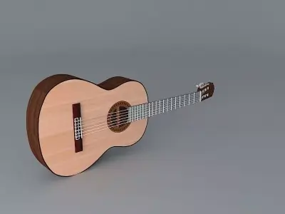 Nylon string acoustic guitar Free 3D model