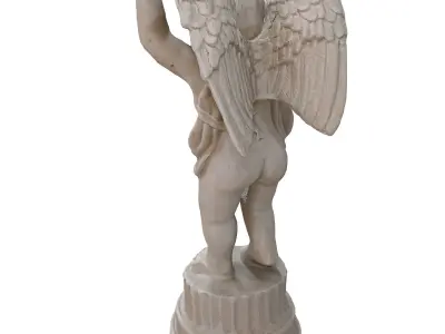 statues 3 statue of angel with wings 3D model