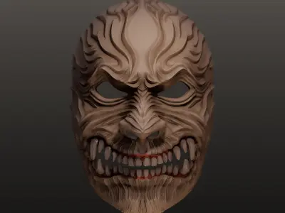 Oni Mask 18 Demon Full Face 3D print model