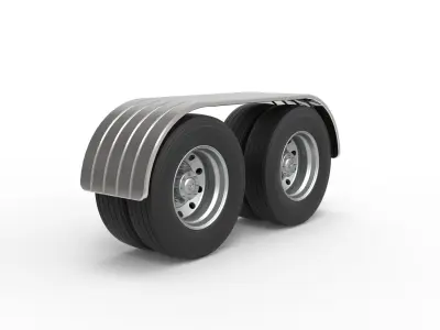 Semi truck Rear fenders Set 7 Scale 1 to 25 3D print model