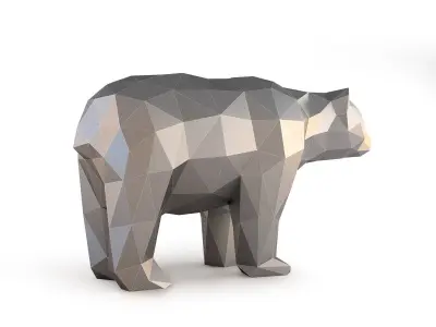 Low Poly Bear polygonal Low-poly 3D model