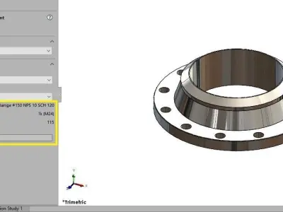 ASME B16-5 WELDING NECK FLANGE CLASS 900 3D model