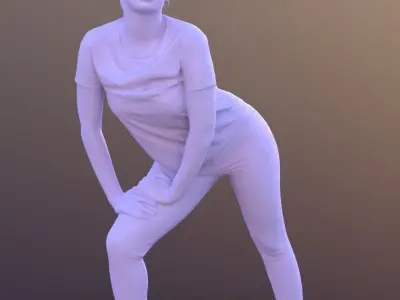 Yanelle 10378 - Stretching Sport Girl Low-poly 3D model