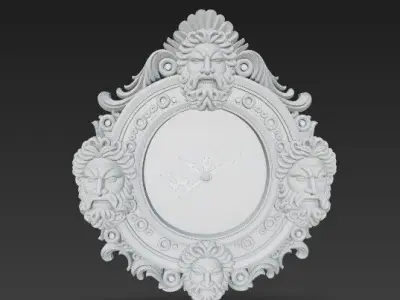 Classical Deity Head Wall Clock  3D model