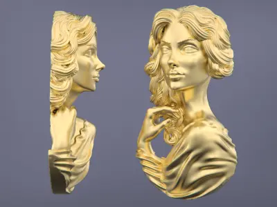 Lady Face Pendant-7size 3D print model