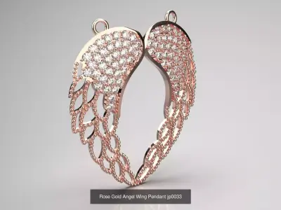 STL 3D The Wings of Freedom gold jewelry Collection 3D Model Pack