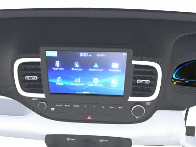Hyundai Venue Turbo Dashboard Low-poly 3D model