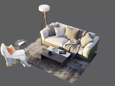 Sofa Set Vray 3D model
