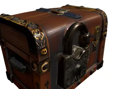 Ornate Fantasy Treasure Chest Lock Low-poly 3D model
