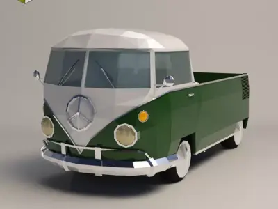 Low Poly Samba Pickup Truck Low-poly 3D model