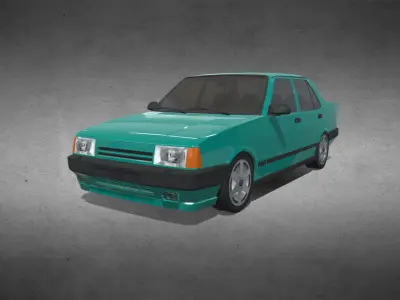 Tofas Dogan SLX Traffic Cars Pack for Unity Low-poly 3D model