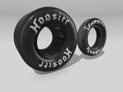 1967 STANG Fastback ProMod Drag Tire set Front N Back Hoosiers 3D print model