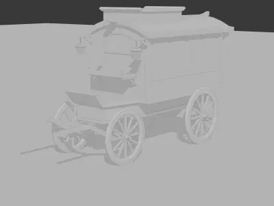 Medieval Carriage Low-poly 3D model from CGTrader