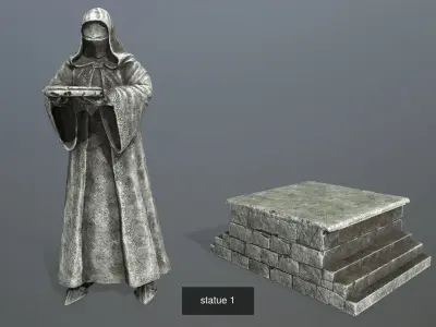 statue full set 3D Model Collection