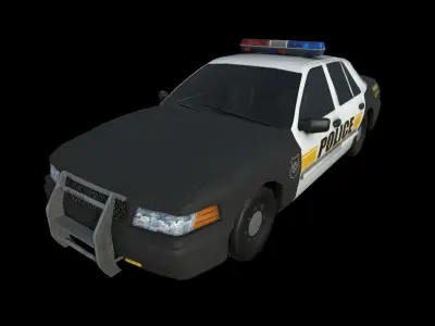 Police Cars Package Low-poly 3D model