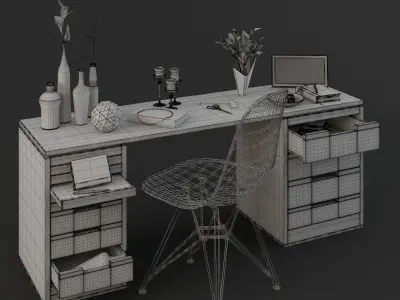 Decorative Set 3D Model Interior 3D model