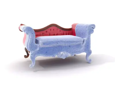 Victorian Pink Chaise model pack Low-poly 3D model