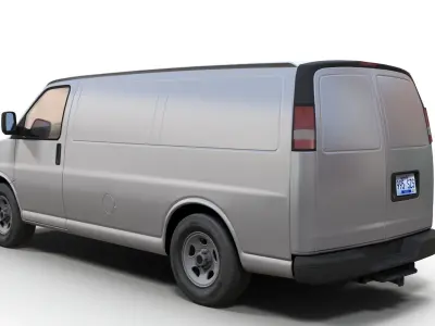 Generic industrial van Low-poly 3D model