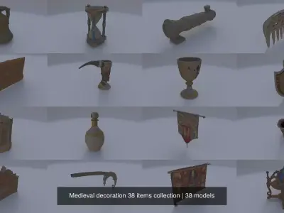 Medieval decoration 38 items collection