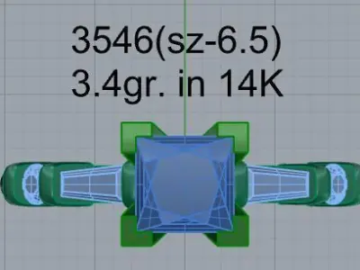 Princess Diamond Ring 3546 3D print model