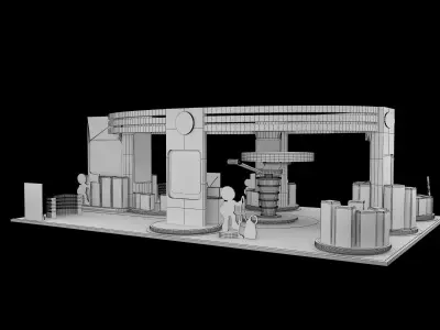 Booth Exhibition Stand a538b 3D model