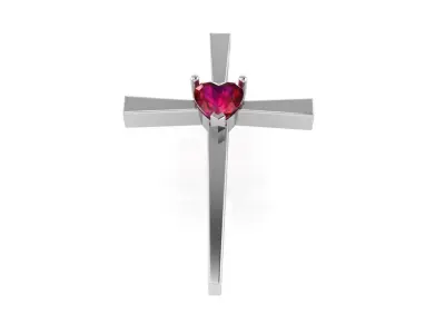 Cross Heart Pendant 1602 3D print model