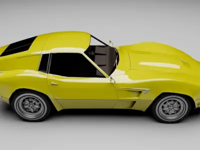 70s coupe grand tourer Low-poly 3D model