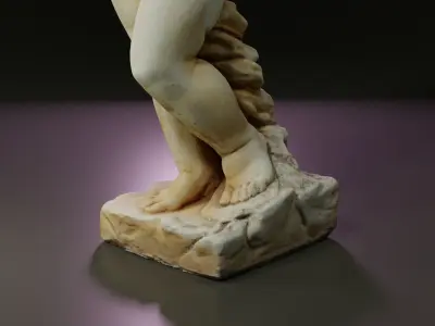 Statue of a little boy Low-poly 3D model