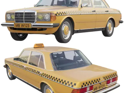Mercedes 123 Taxi 3D model