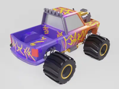 Lowpoly Monster Truck Low-poly 3D model