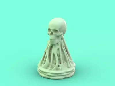 Skull Pawn chess piece 3D print model