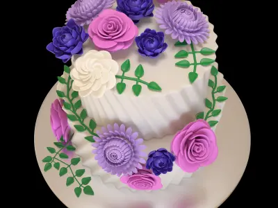 Floral cake 3D model
