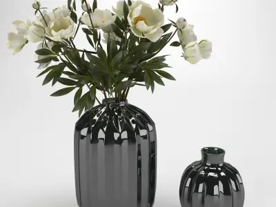 Flower Set bouquet 3D model