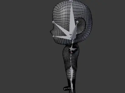 Chibi base character model rigged 3D model