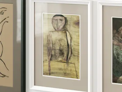 Abstract painting gallery wall 3D model