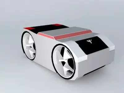 Truck futuristic car with wheels Free 3D model