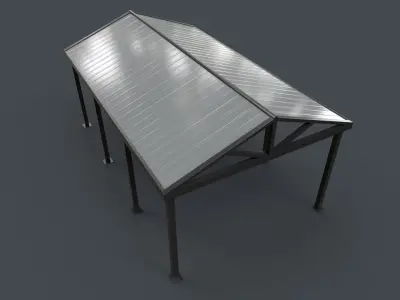 PBR Outdoor Patio Carports Canopy A Low-poly 3D model